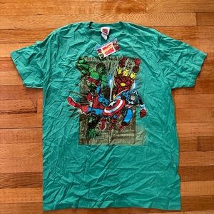 Vintage Marvel Tee Mad Engine Spiderman Captain America Hulk Mens Large NWT New